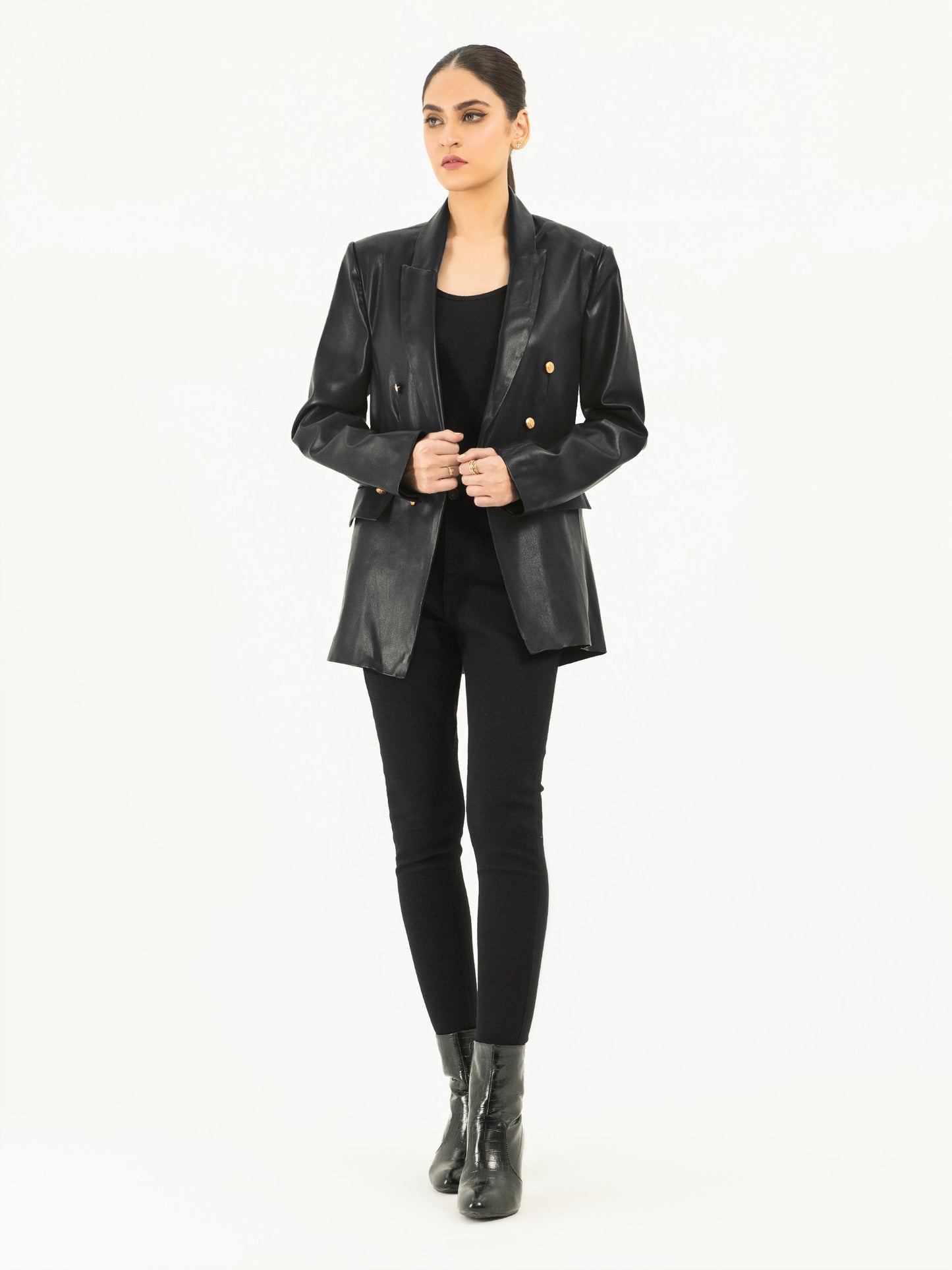 Double Breasted Leather Jacket