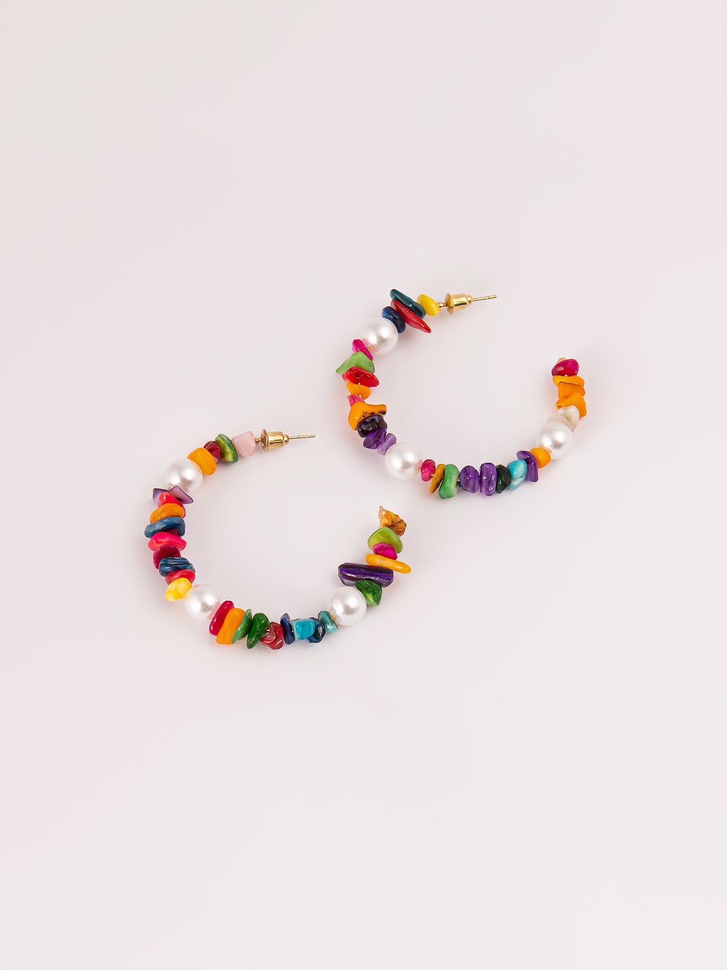Beaded C-Hoop Earrings