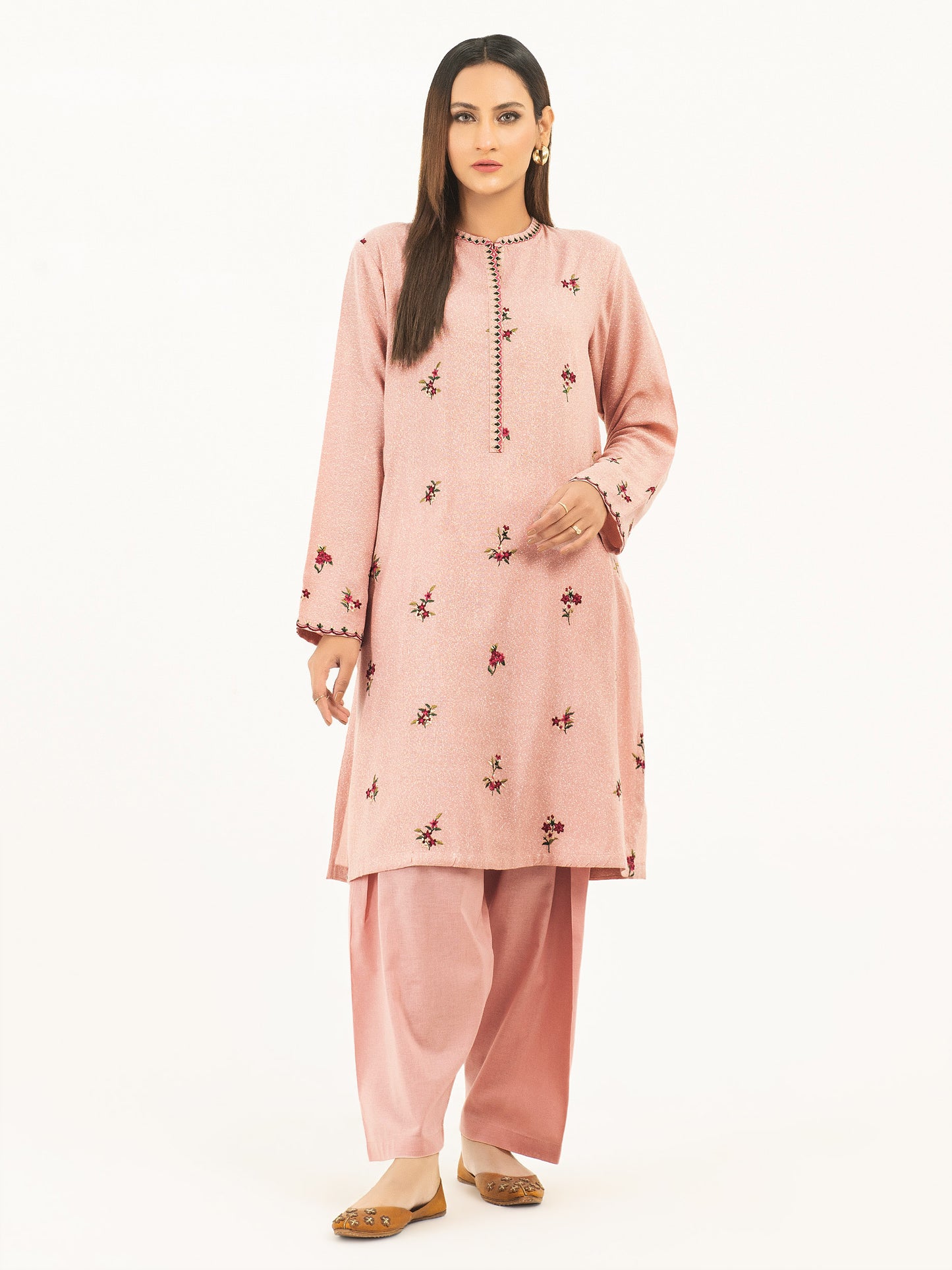 2 Piece Karandi Suit-Embroidered (Pret)