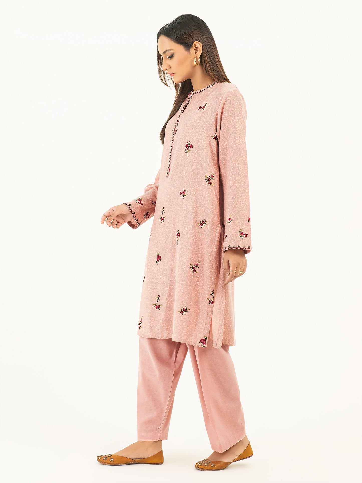 2 Piece Karandi Suit-Embroidered (Pret)