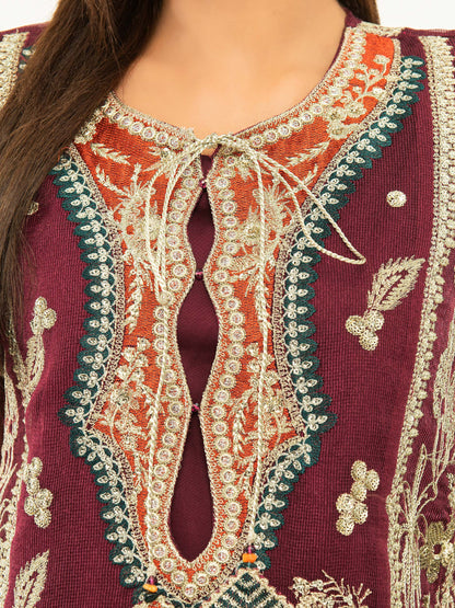 3 Piece Net Suit Embroidered (Pret)