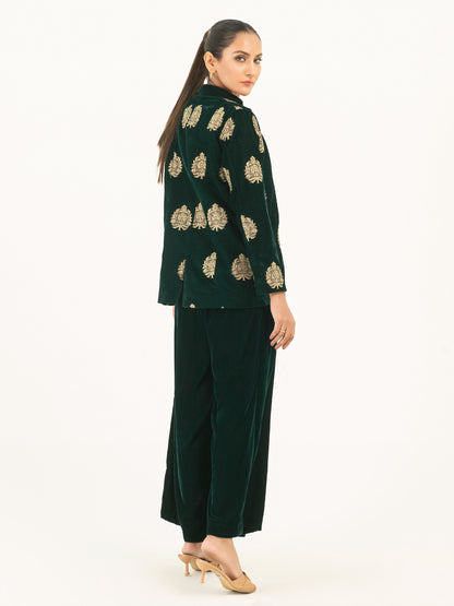 Embroidered Velvet Co-Ord Set