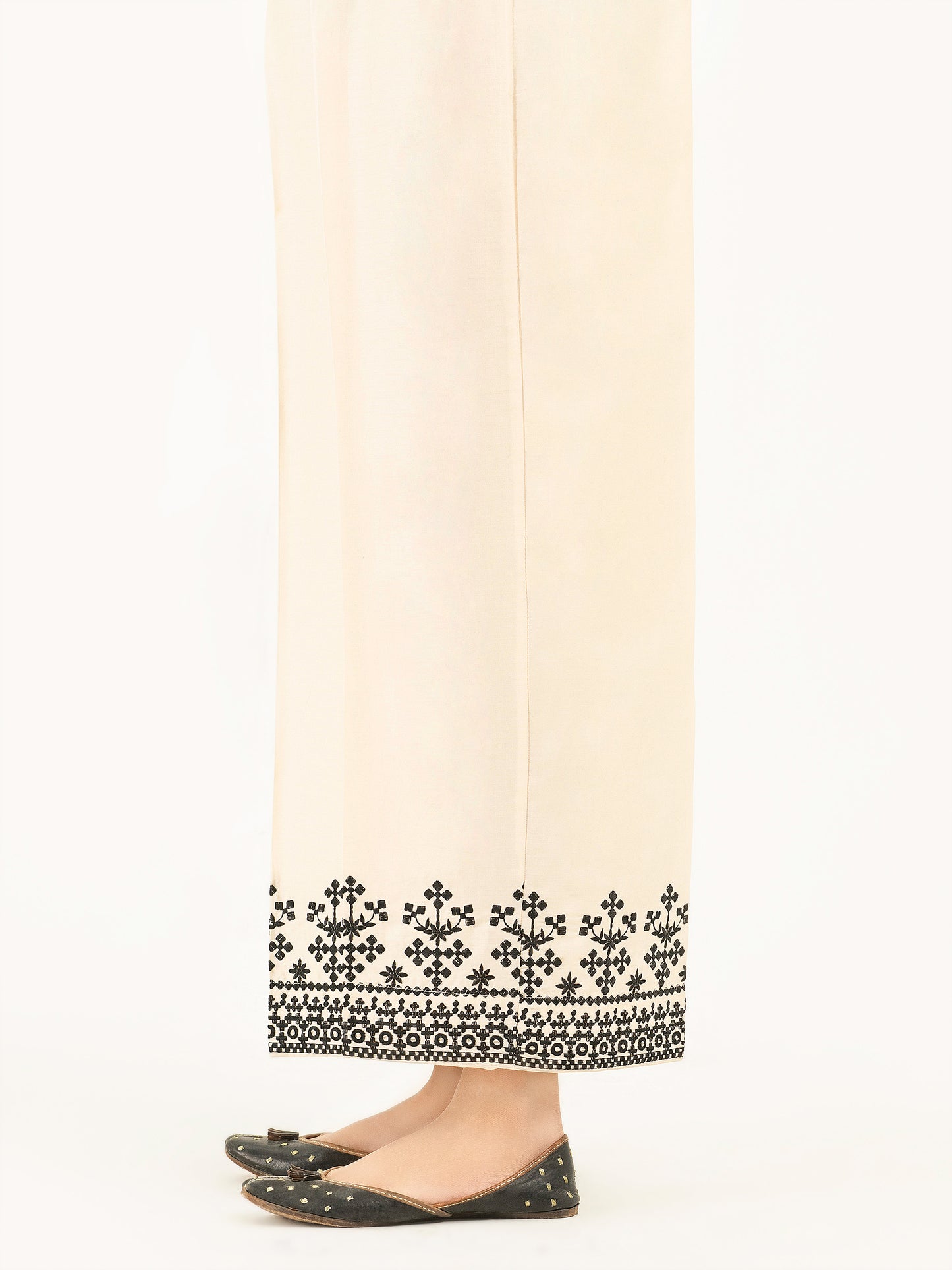 Embroidered Satin Trousers(Pret)