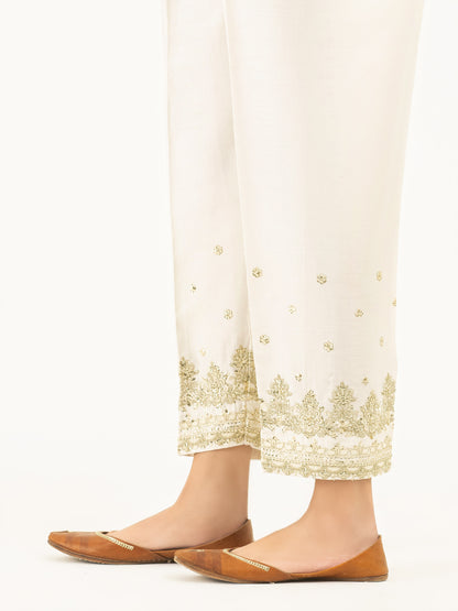 Embroidered Satin Trousers(Pret)