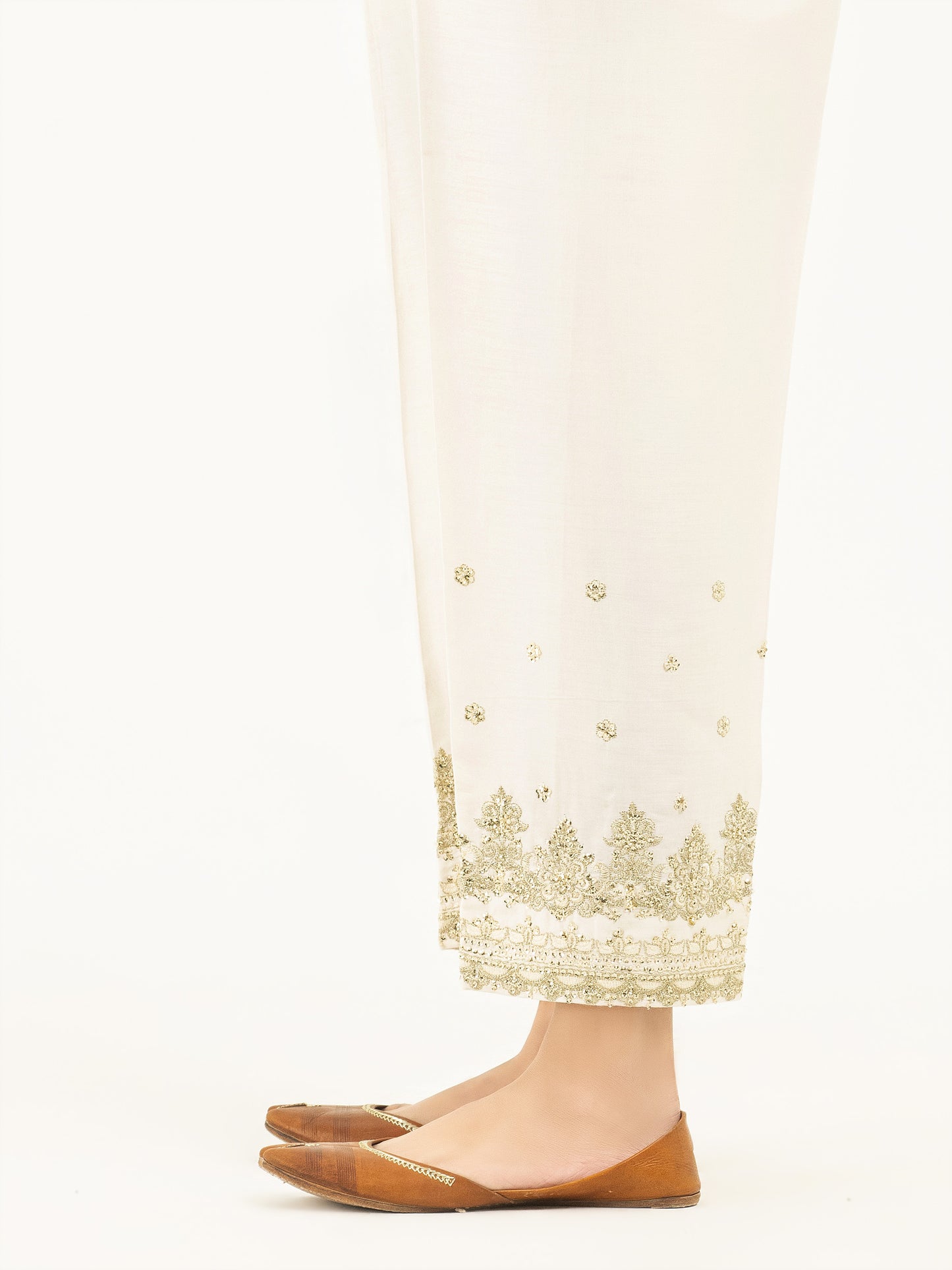 Embroidered Satin Trousers(Pret)