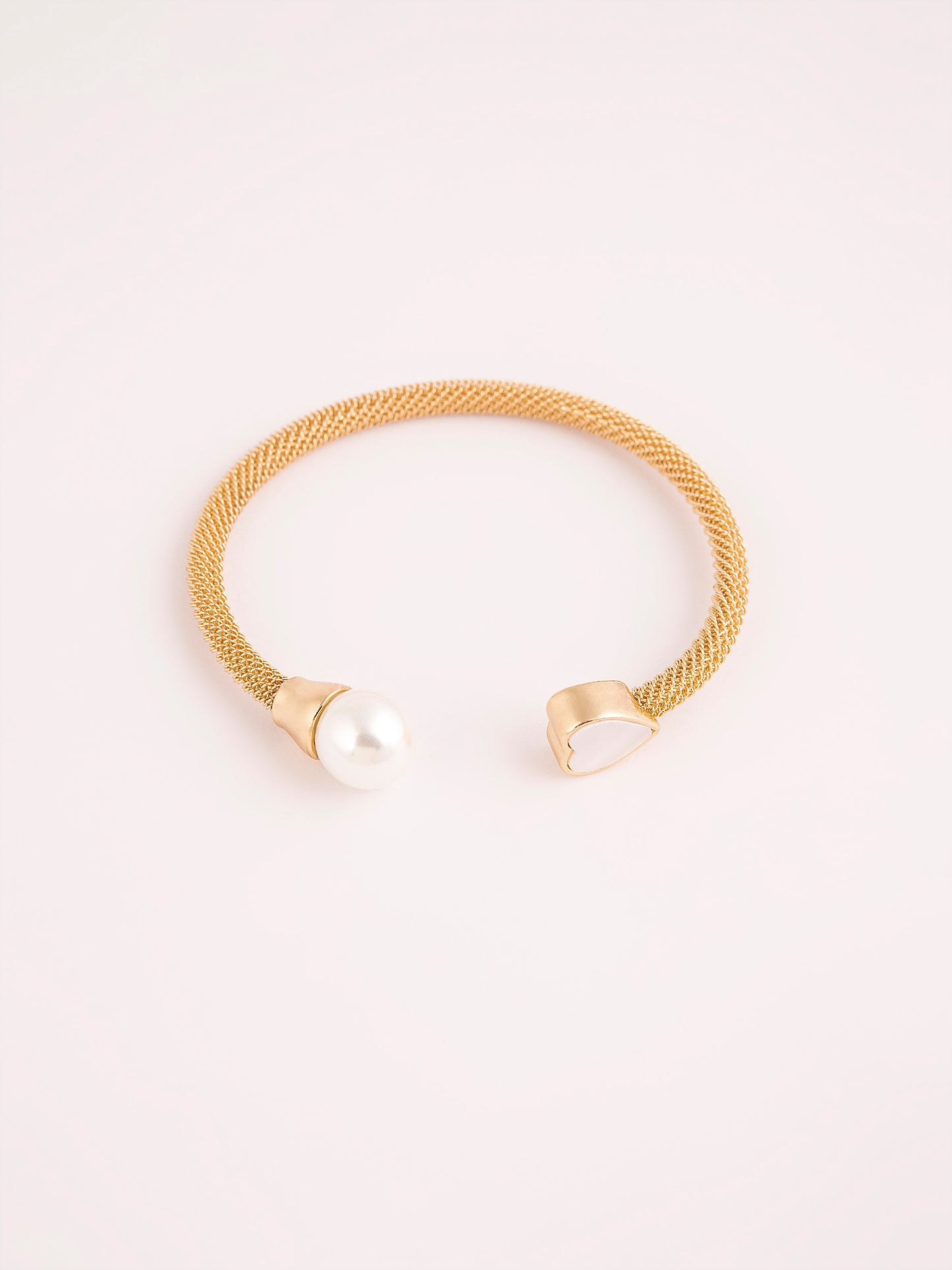 Pearl Heart Cuff Bracelet
