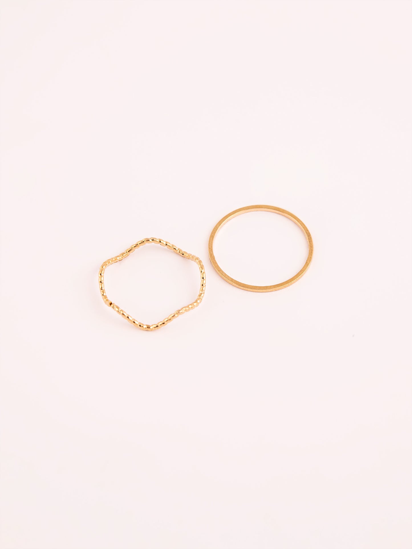 Contemporary Gold Ring Set