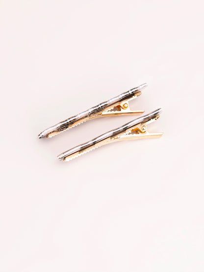Checkered Snap Clip Set