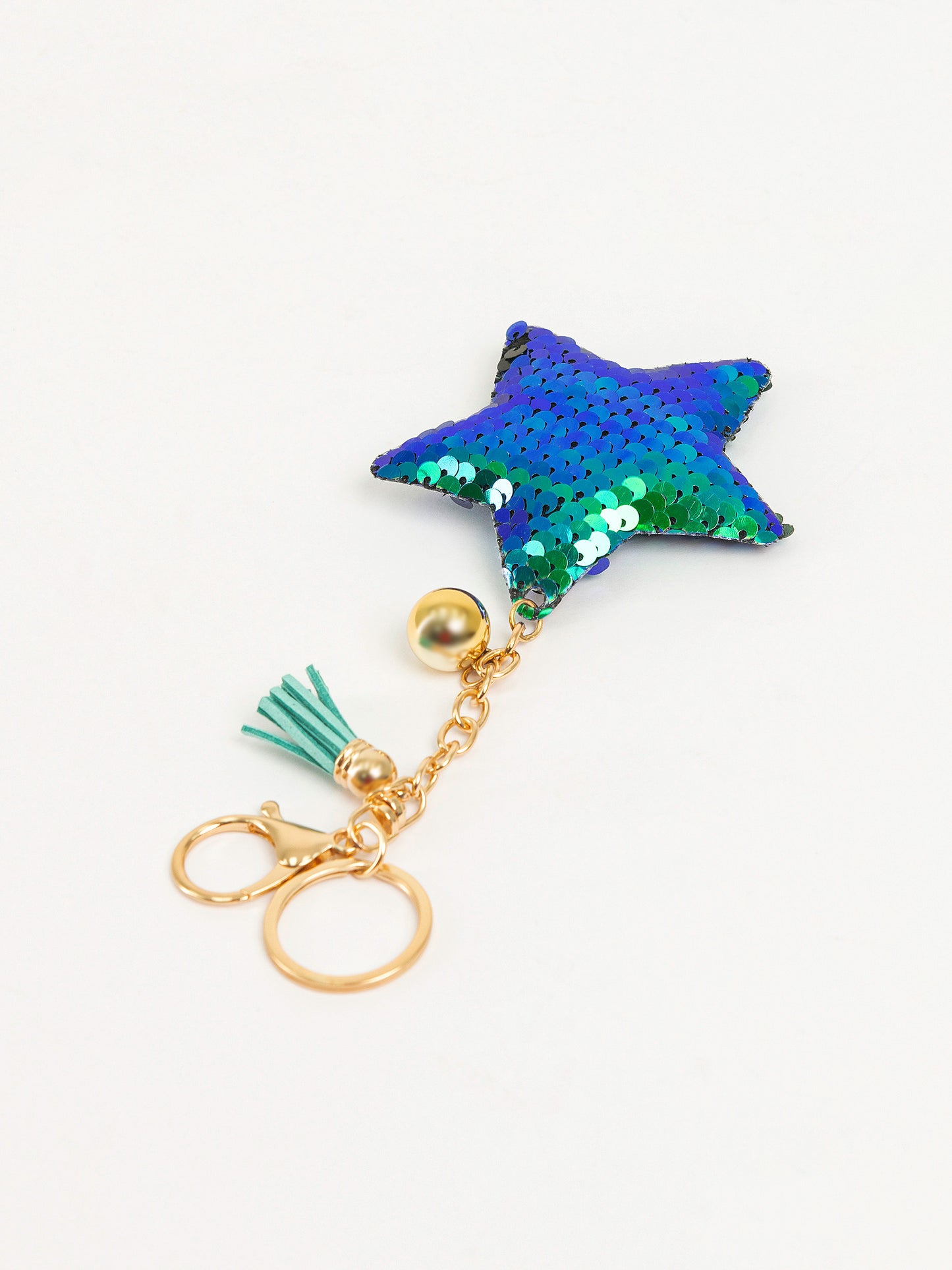 Sequined Star Keychain