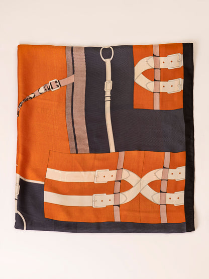 Multi-Tone Printed Silk Scarf