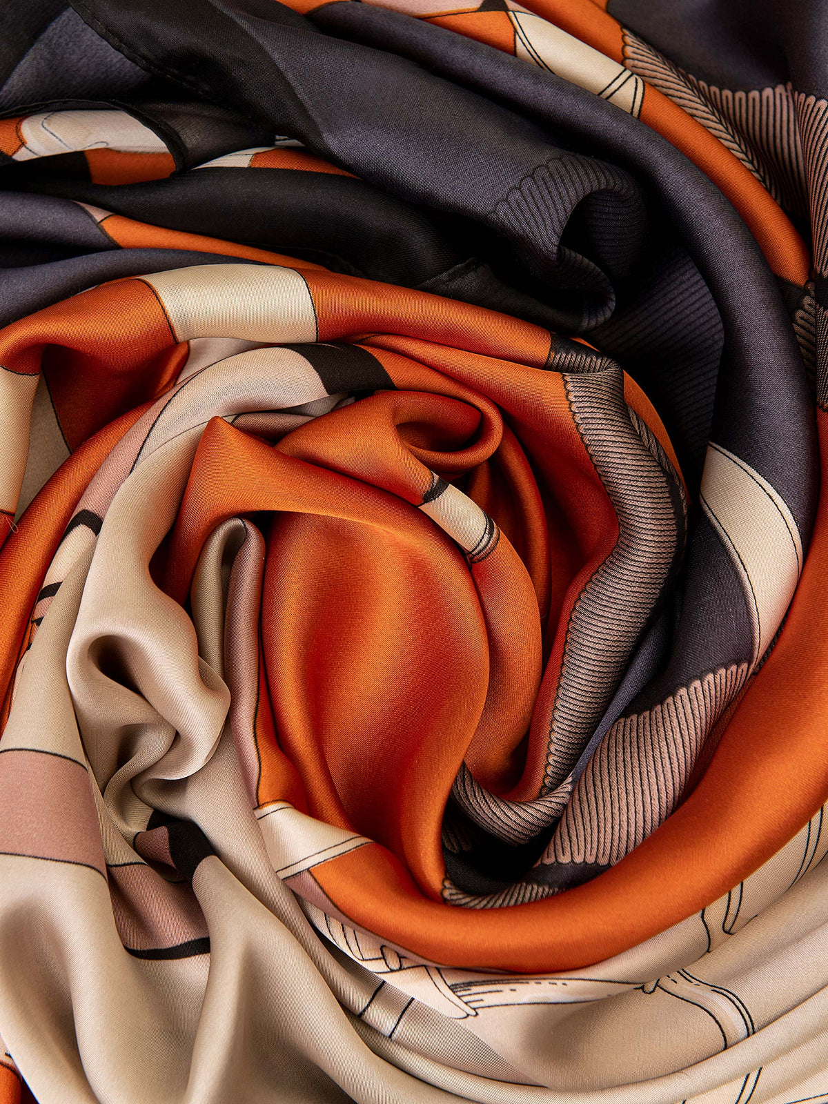Multi-Tone Printed Silk Scarf