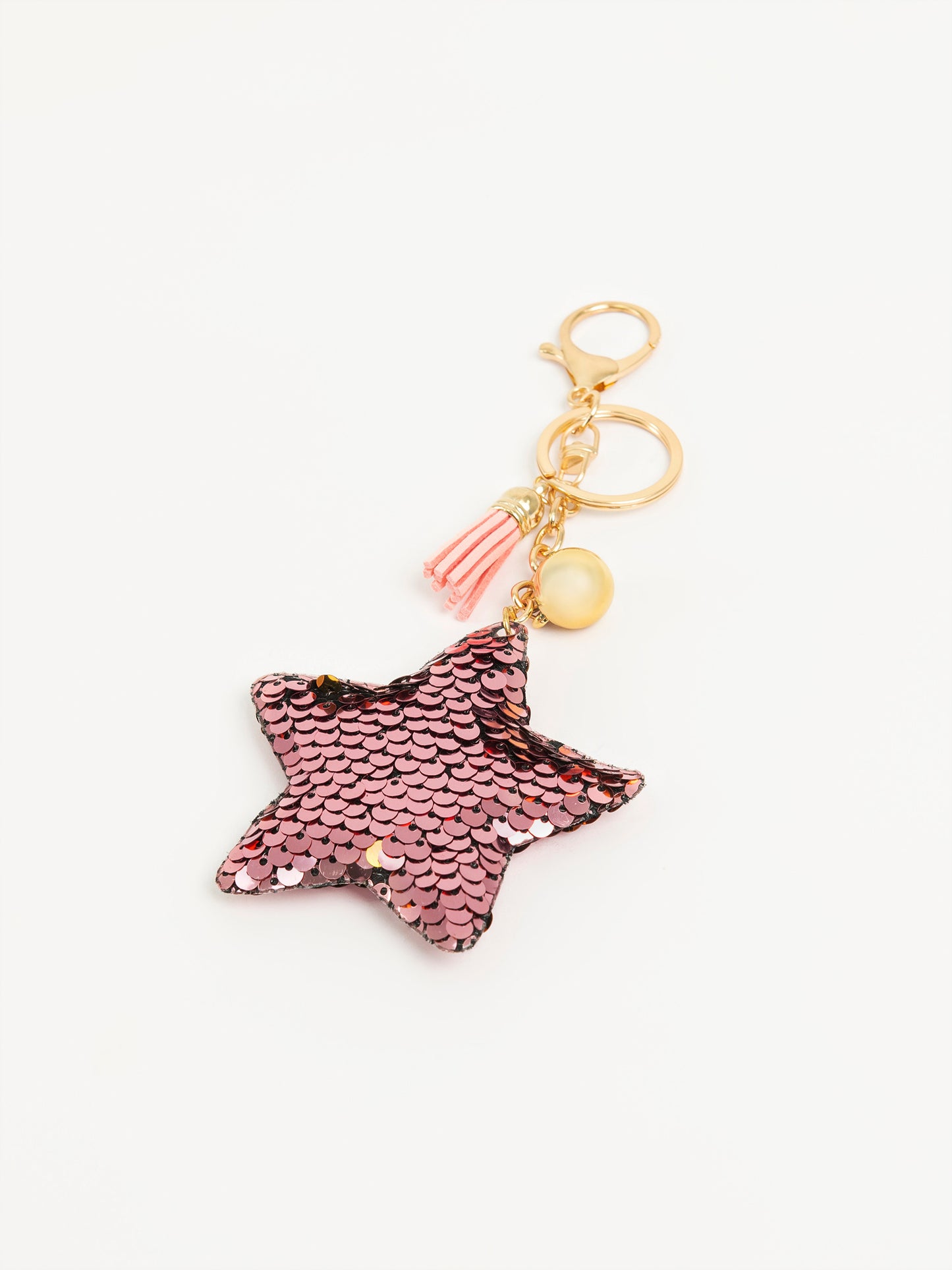 Sequined Star Keychain