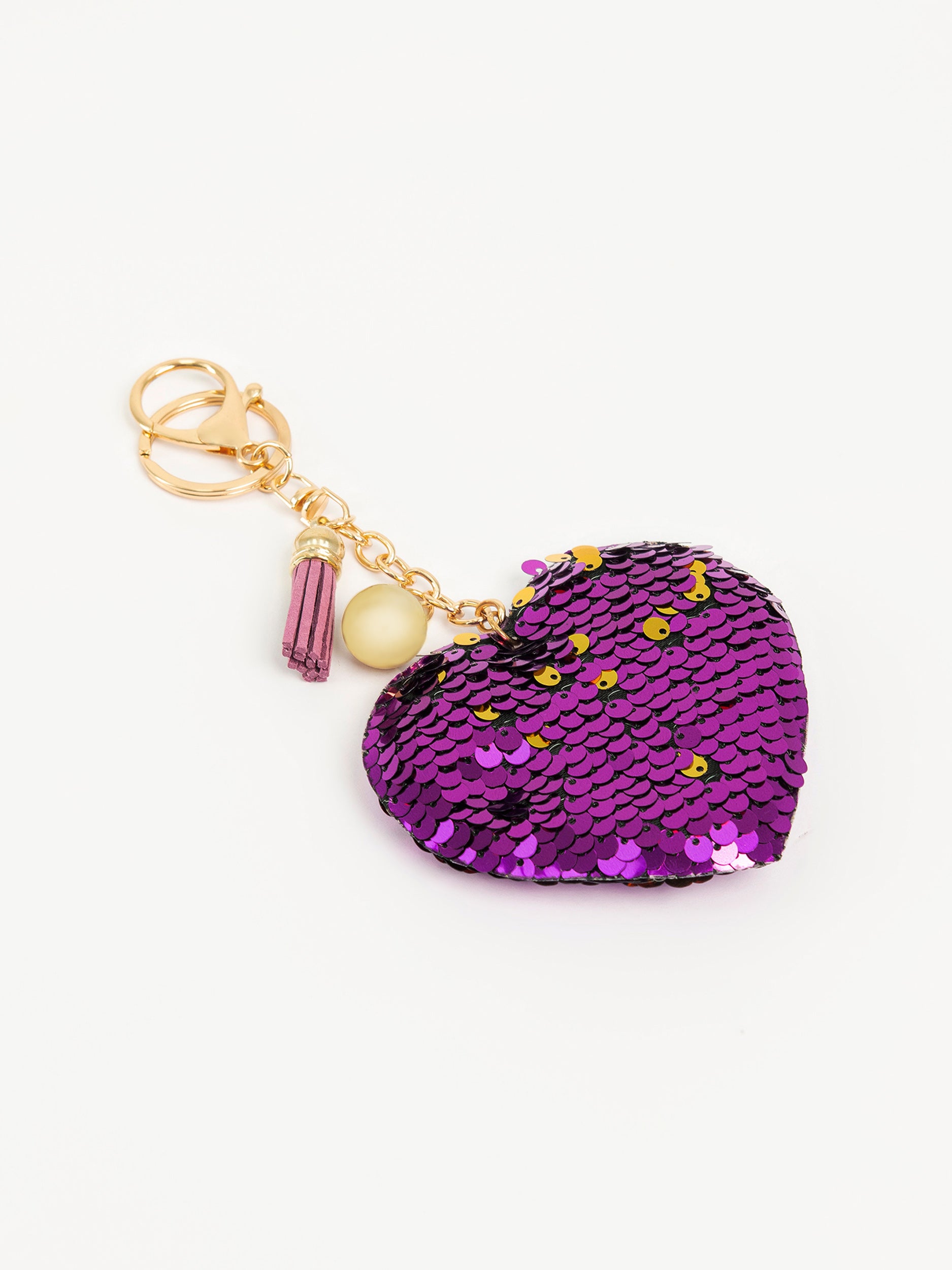 Sequined Heart Keychain Limelightpk