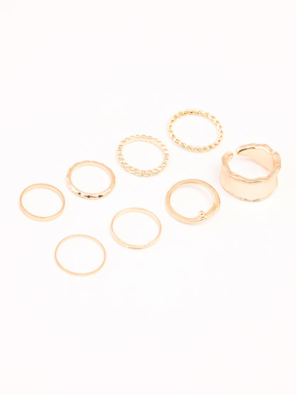 Metallic Gold Ring Set