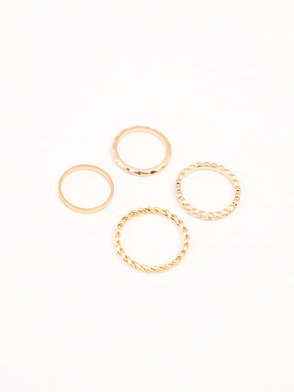 Metallic Gold Ring Set