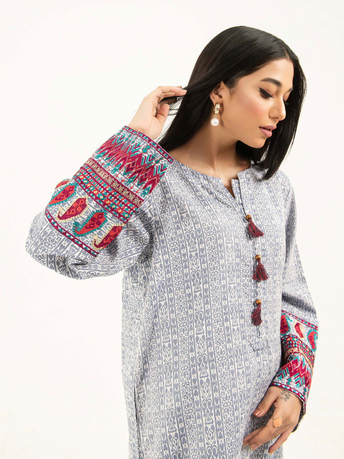 Jacquard Shirt-Embroidered (Pret)