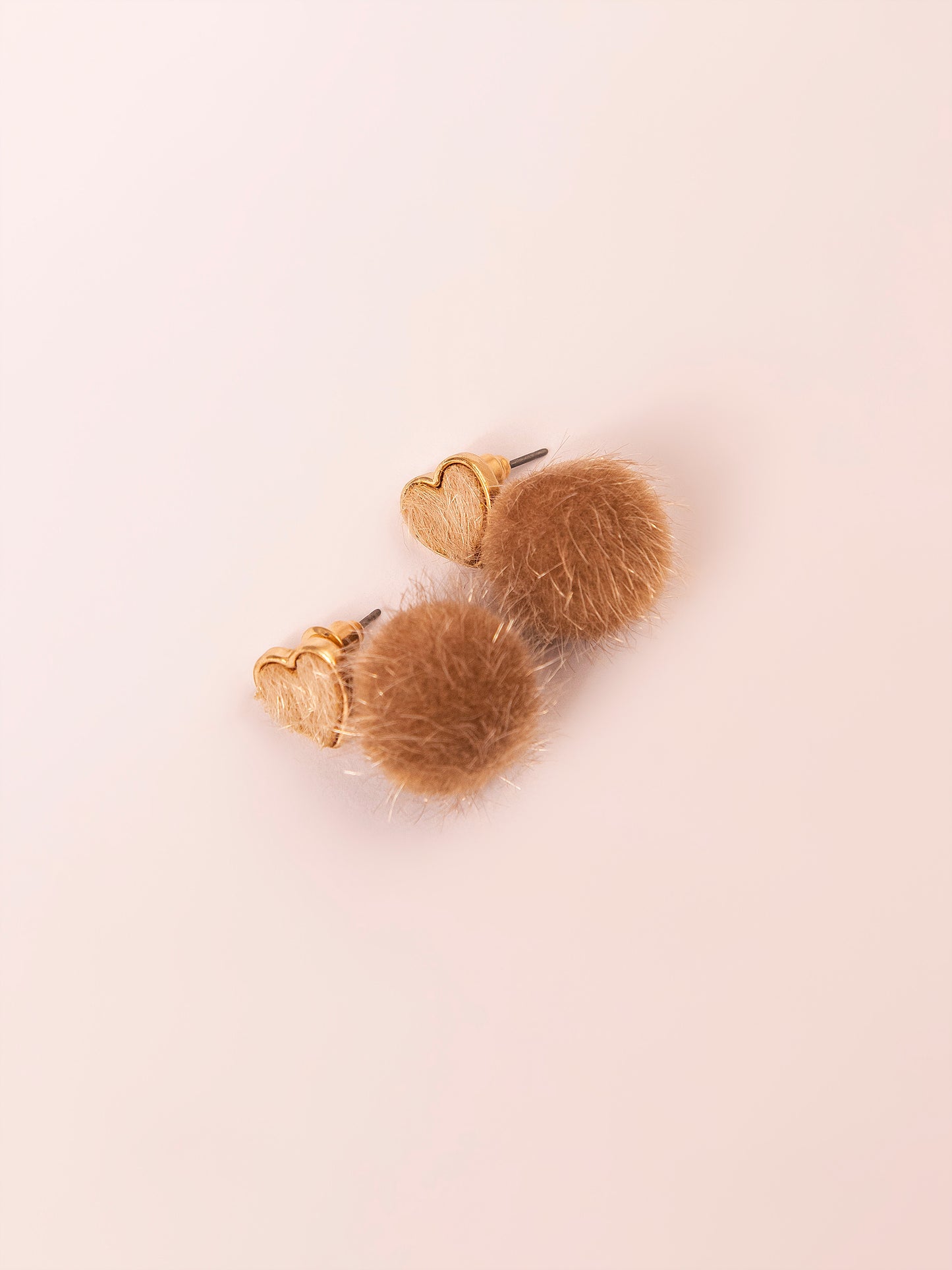 Heart Pompom Earrings