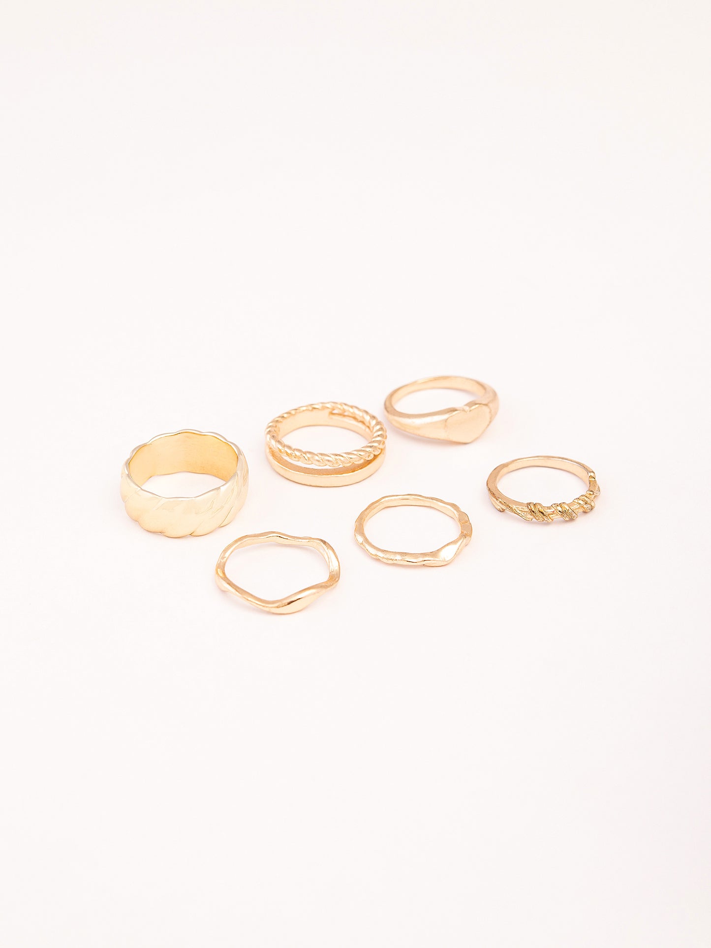 Golden Metallic Ring Set