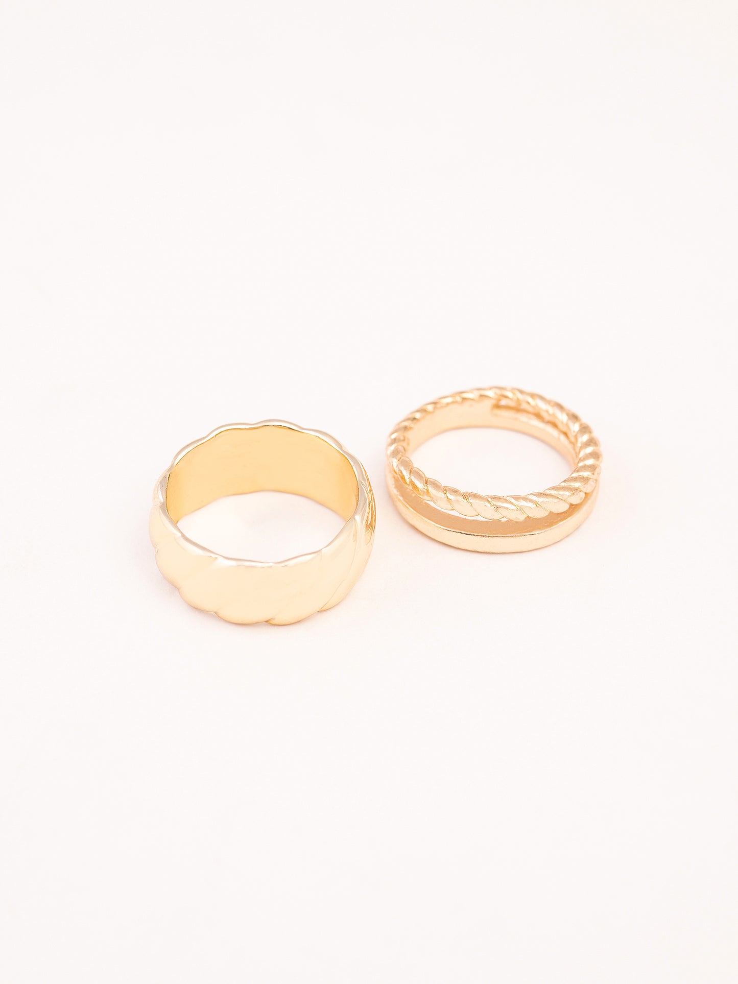 Golden Metallic Ring Set