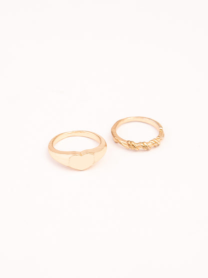 Golden Metallic Ring Set