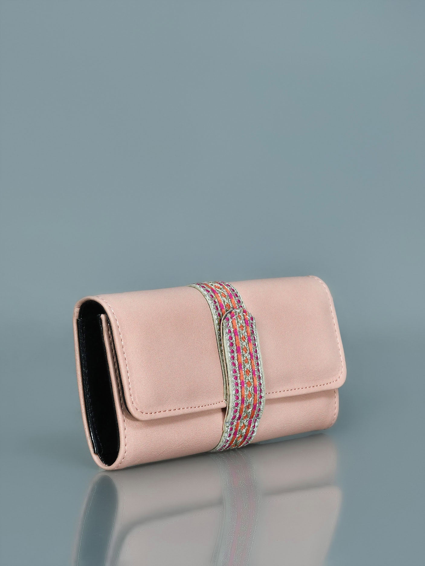 Embroidered Stripe Wallet