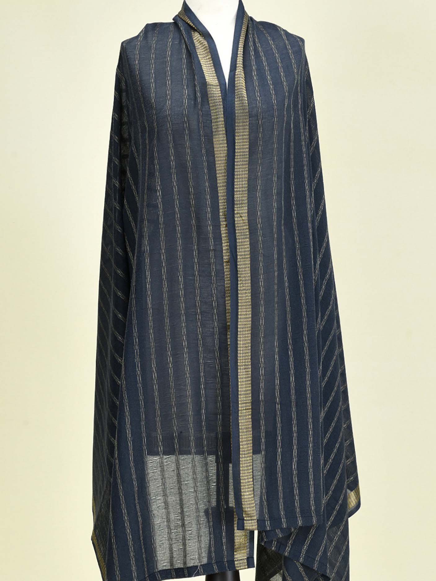 Cotton Net Dupatta -Dark Blue