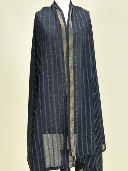 Cotton Net Dupatta -Dark Blue
