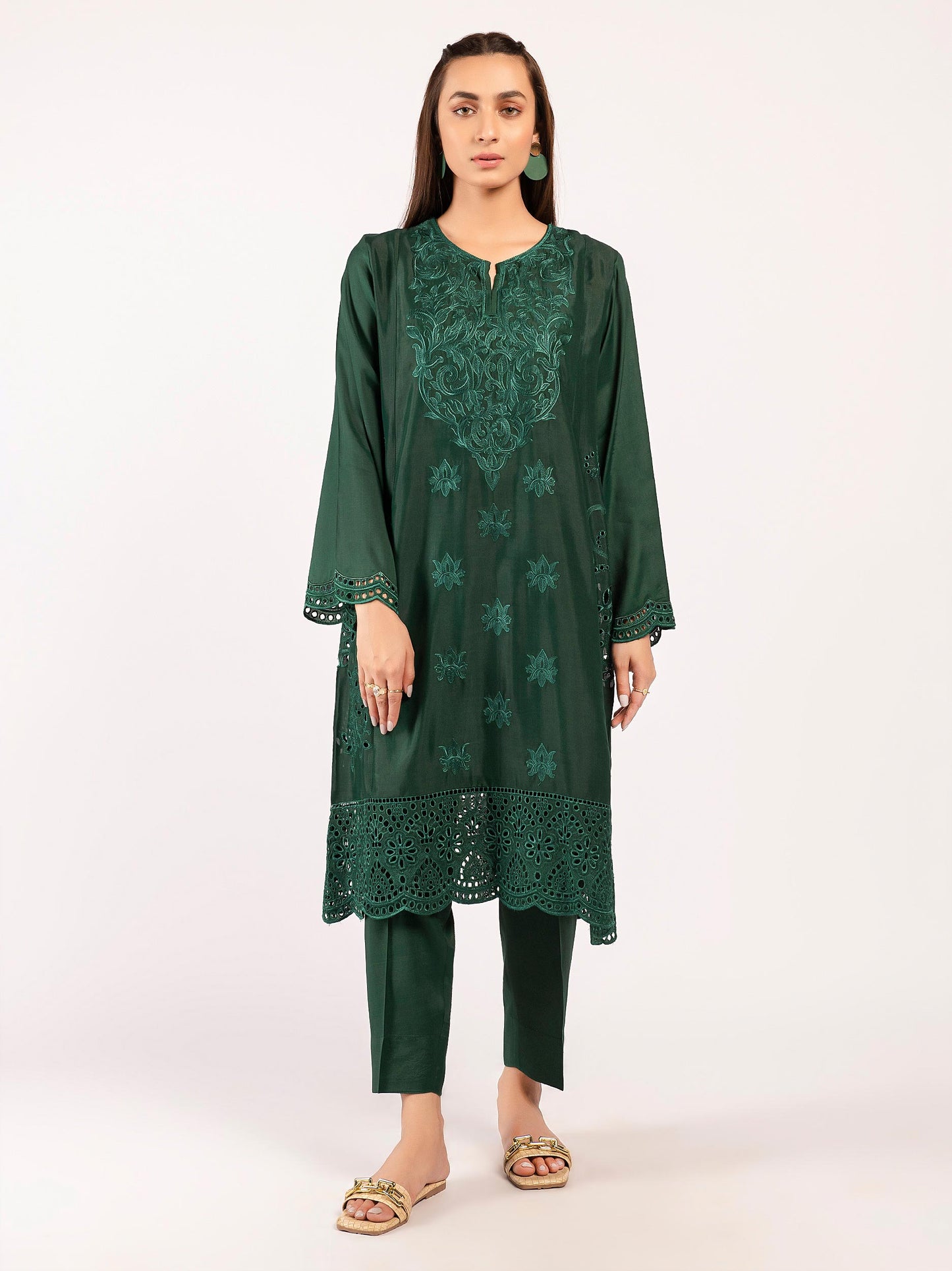 Embroidered Silk Suit