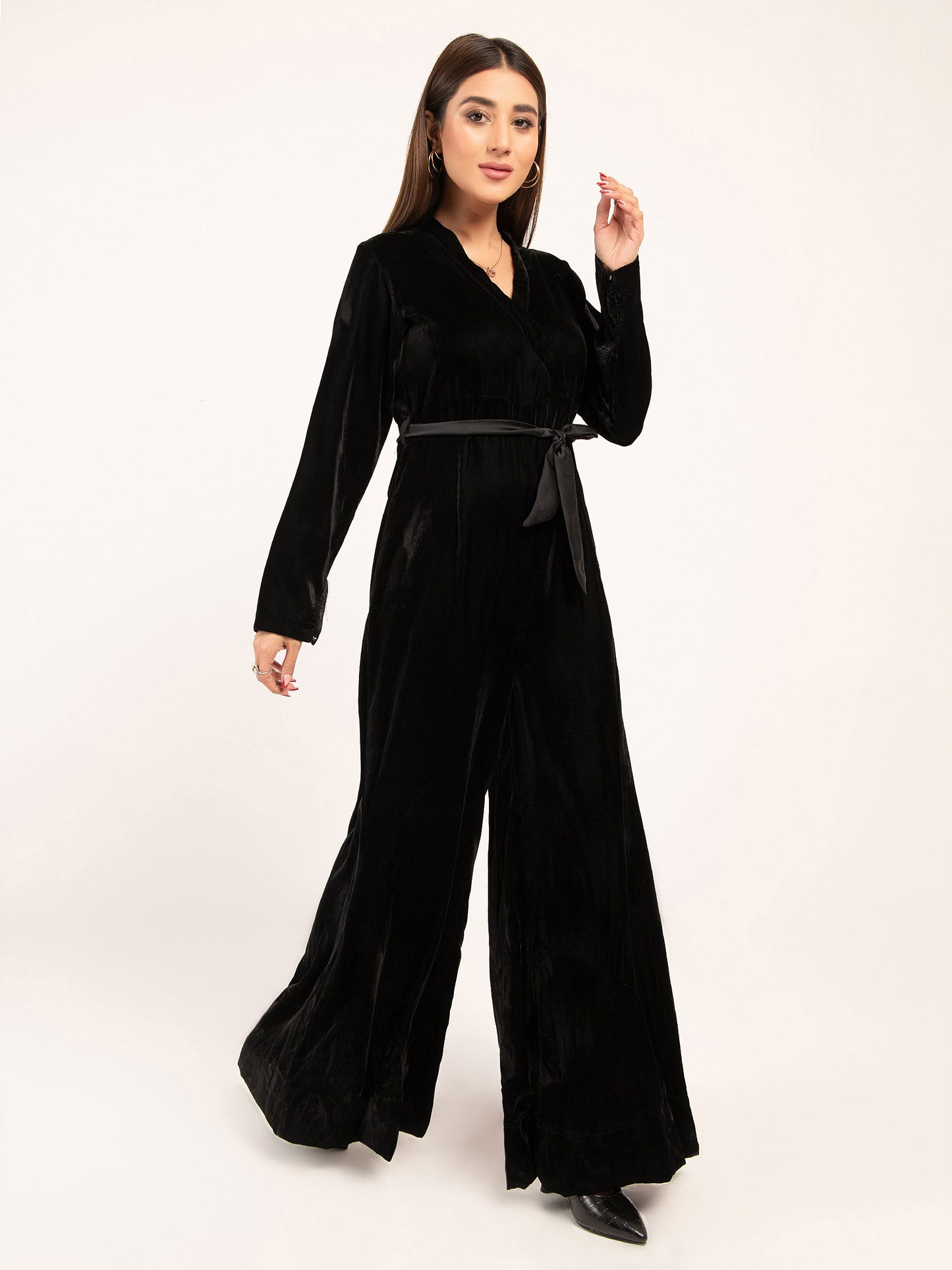 Plain Velvet Jumpsuit