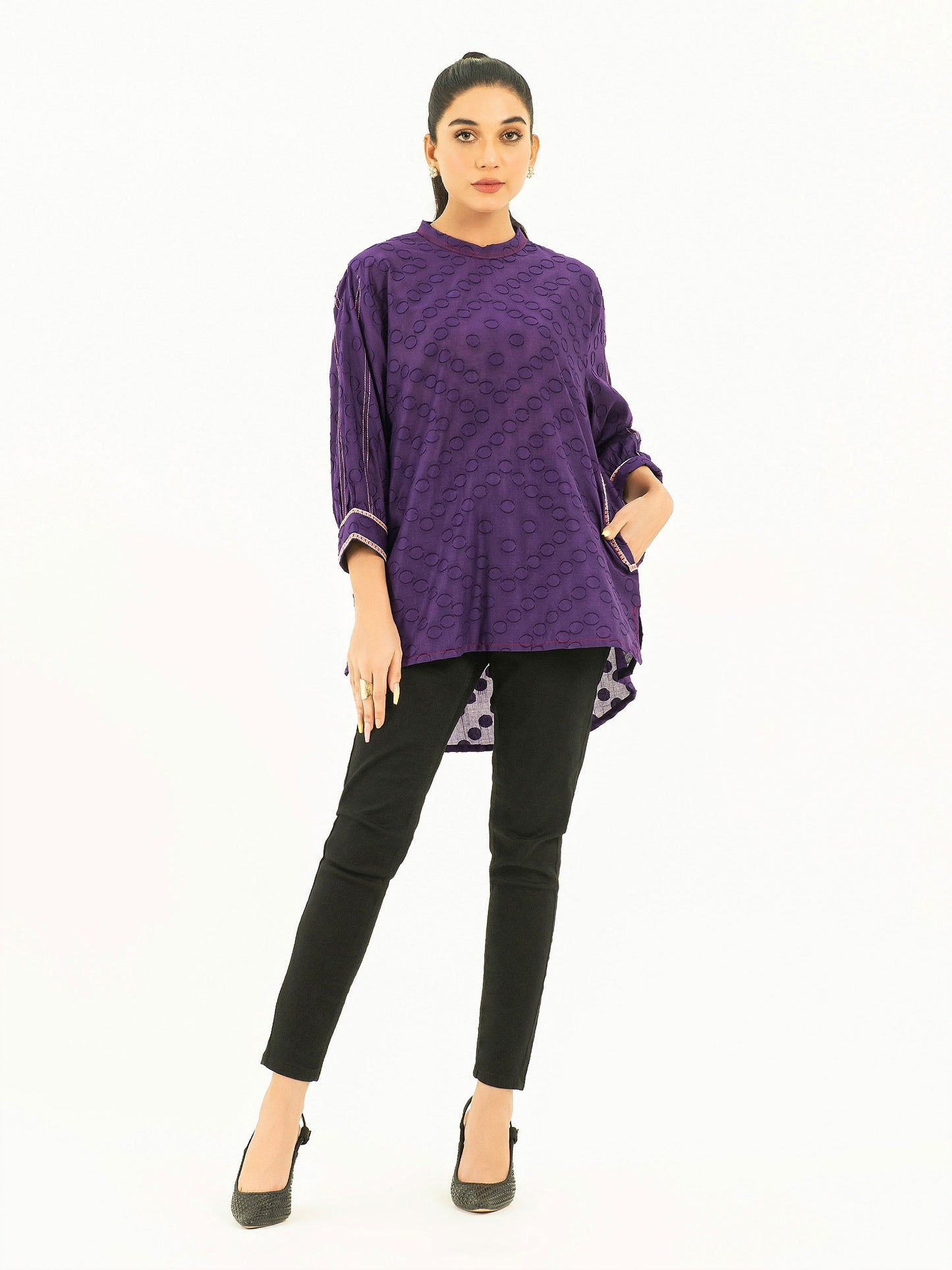 Jacquard Top-Embroidered (Pret)