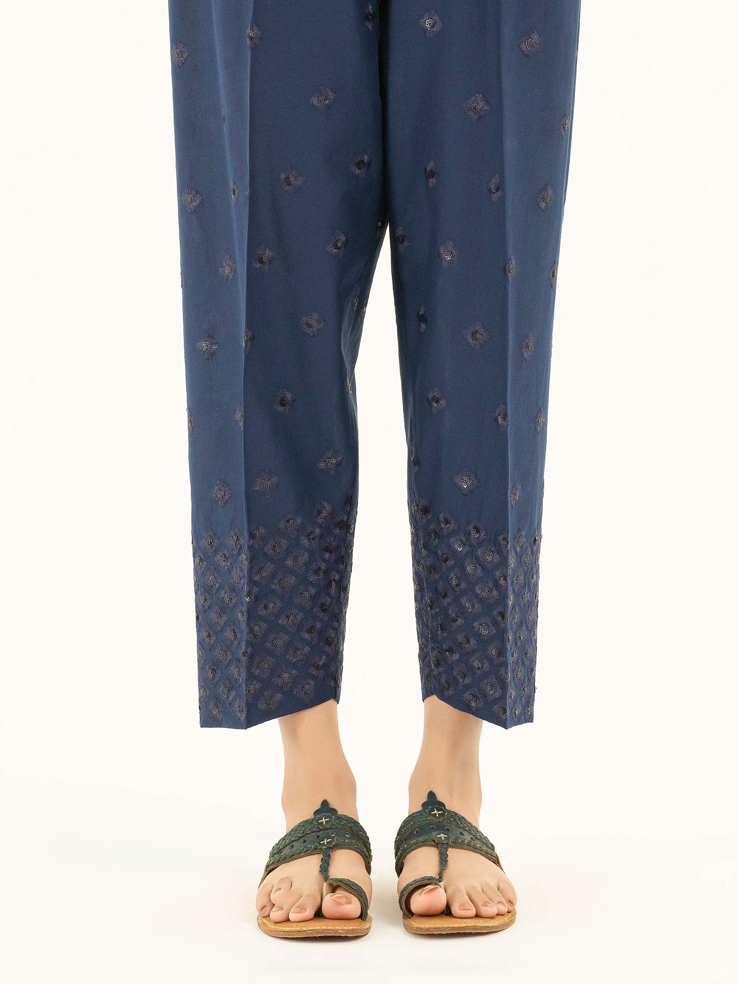 Cambric Trousers-Embroidered (Pret)