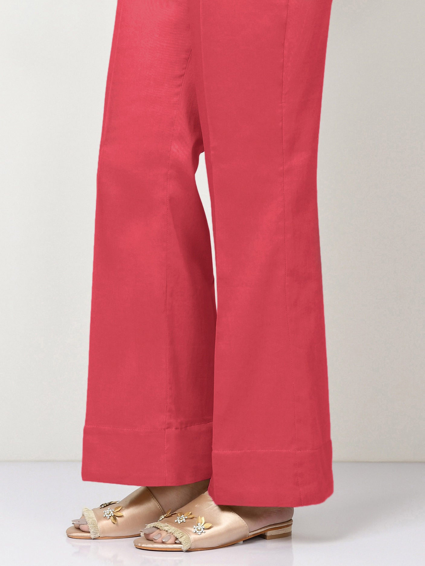 Unstitched Cambric Trouser - Coral