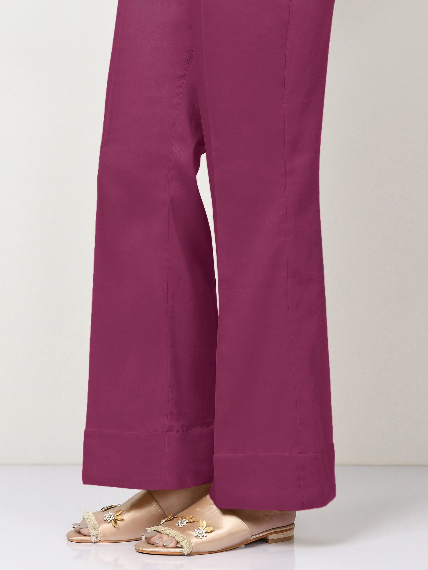 Unstitched Cambric Trouser - Violet