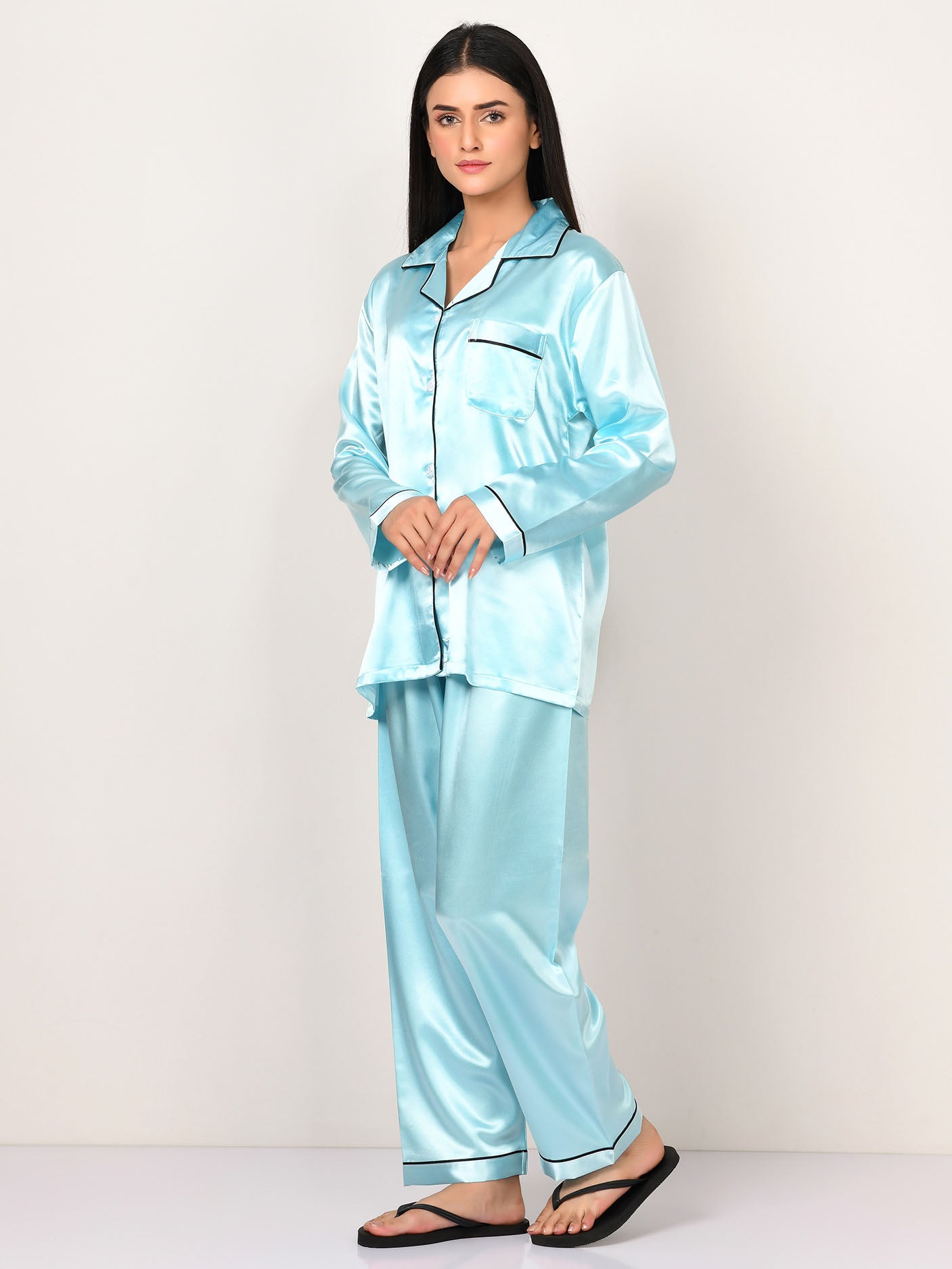 Silk Sleep Suit - Ferozi