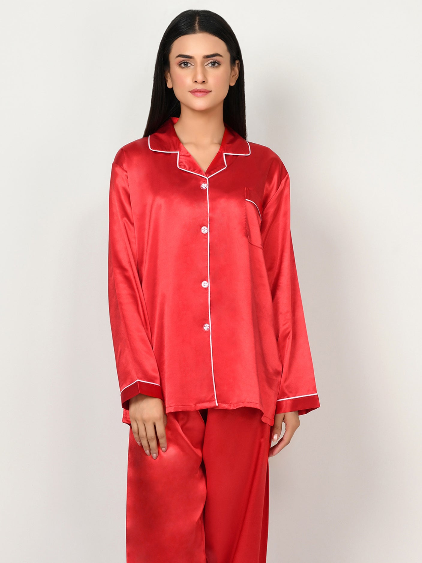 Silk Sleep Suit - Red