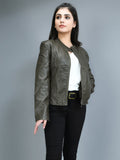 patterned-leather-jacket---army-green