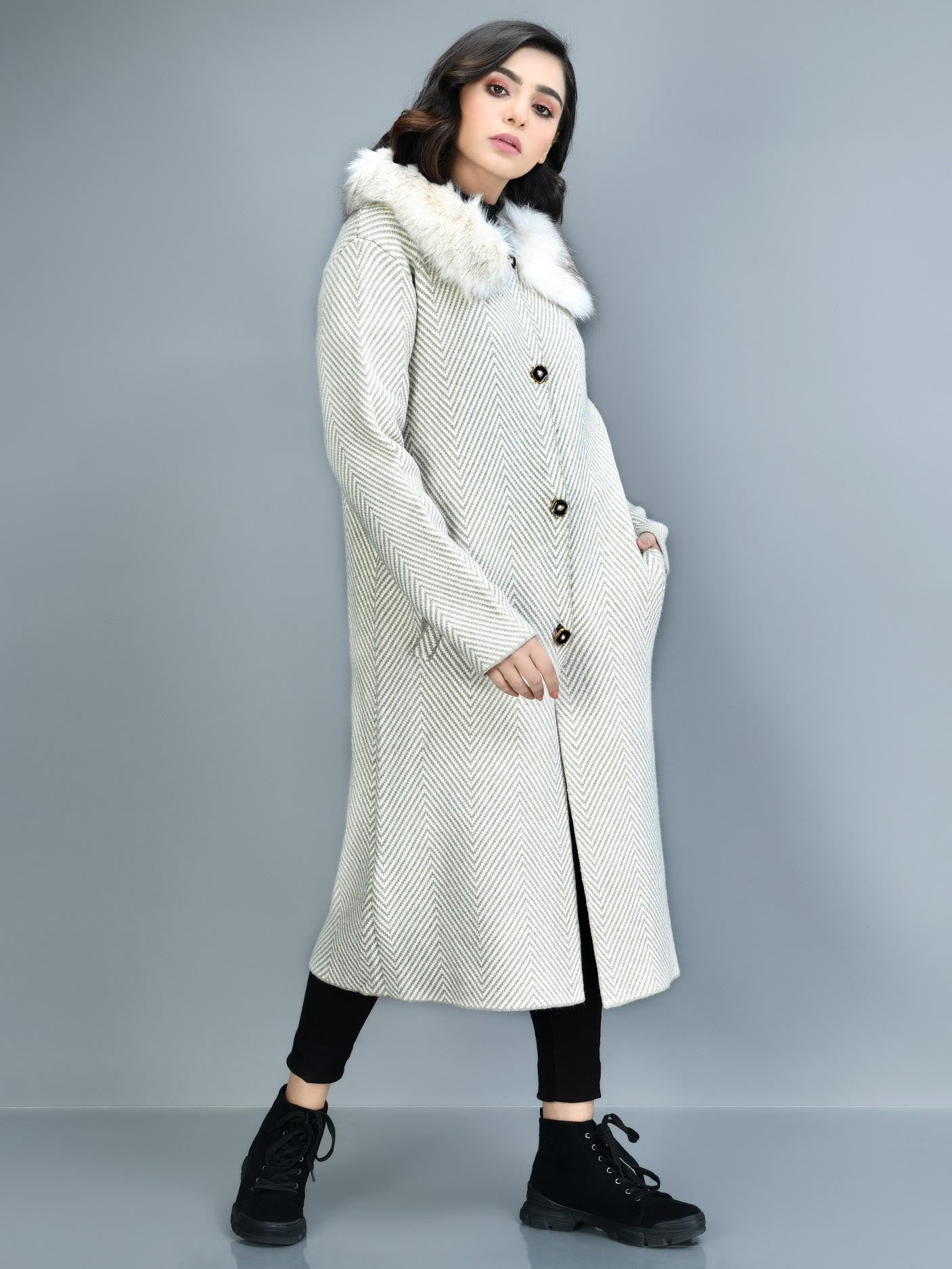 Zigzag Faur Fur Coat