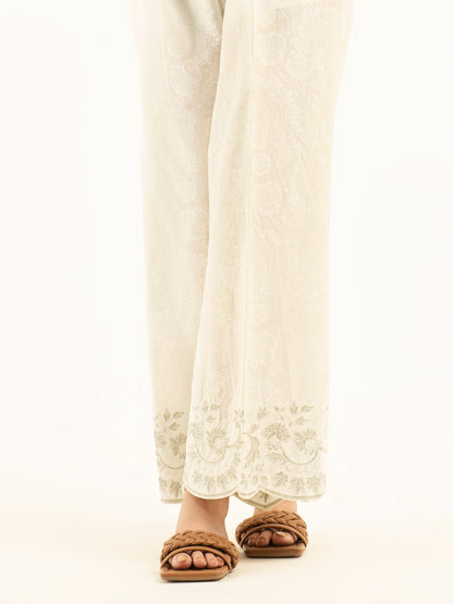 Embroidered Cambric Trousers (Pret)