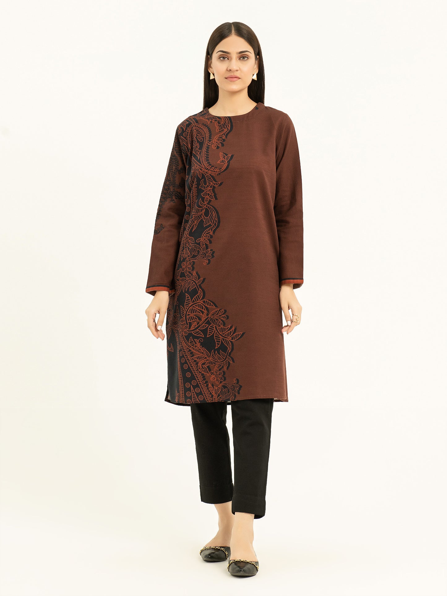 Khaddar Shirt-Embroidered (Pret)
