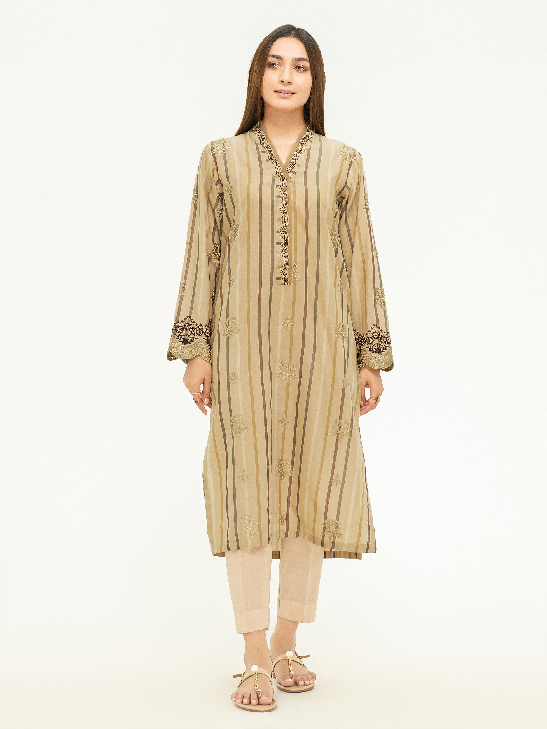 Embroidered Yarn Dyed Shirt Limelightpk