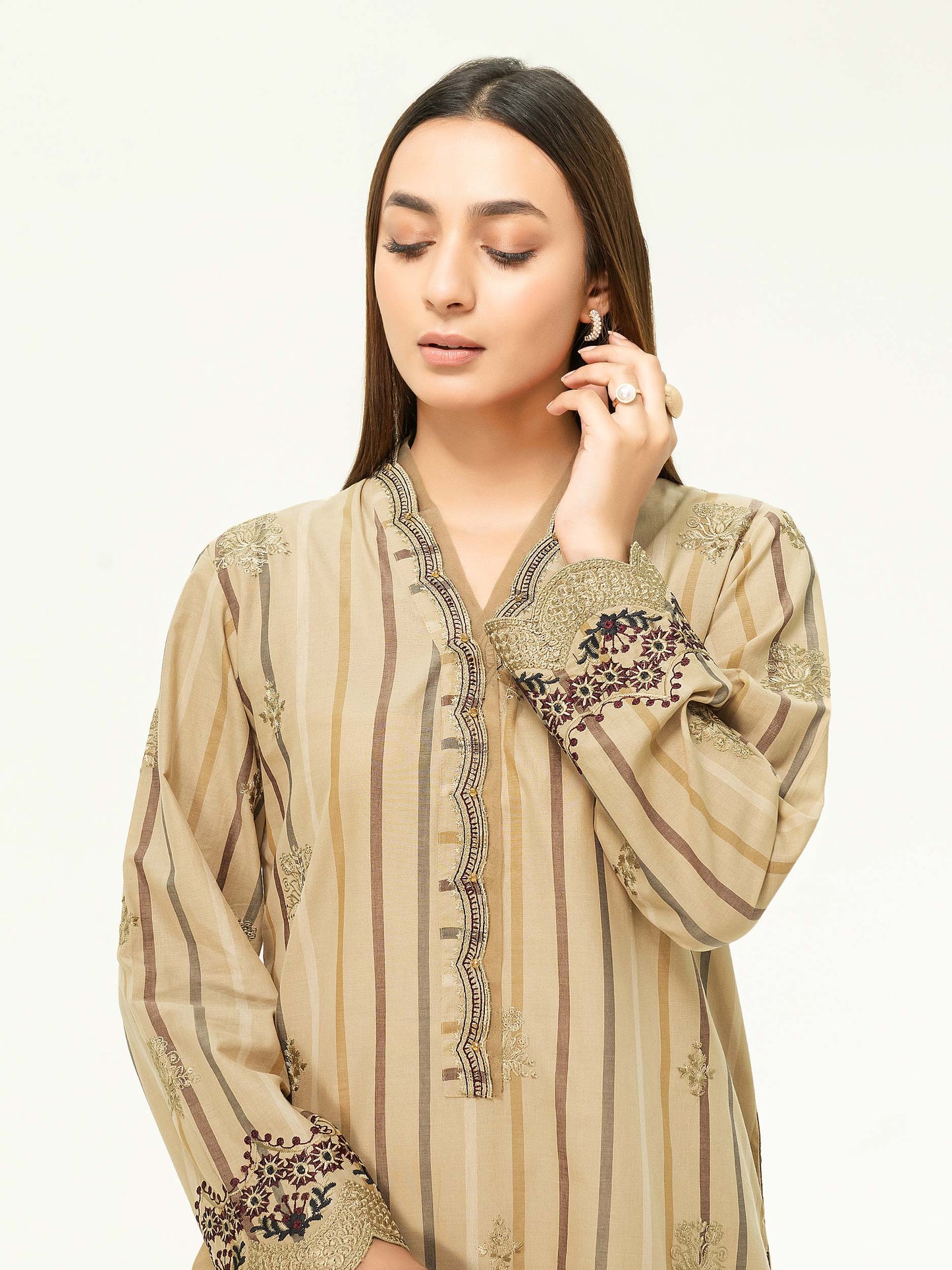 Embroidered Yarn Dyed Shirt Limelightpk