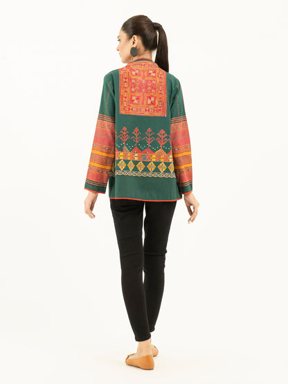 Printed Khaddar Cardigan