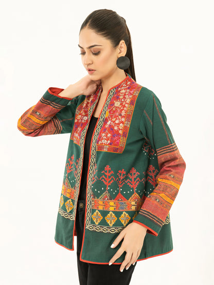 Printed Khaddar Cardigan