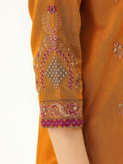 3 Piece Silk Suit-Embroidered (Pret)