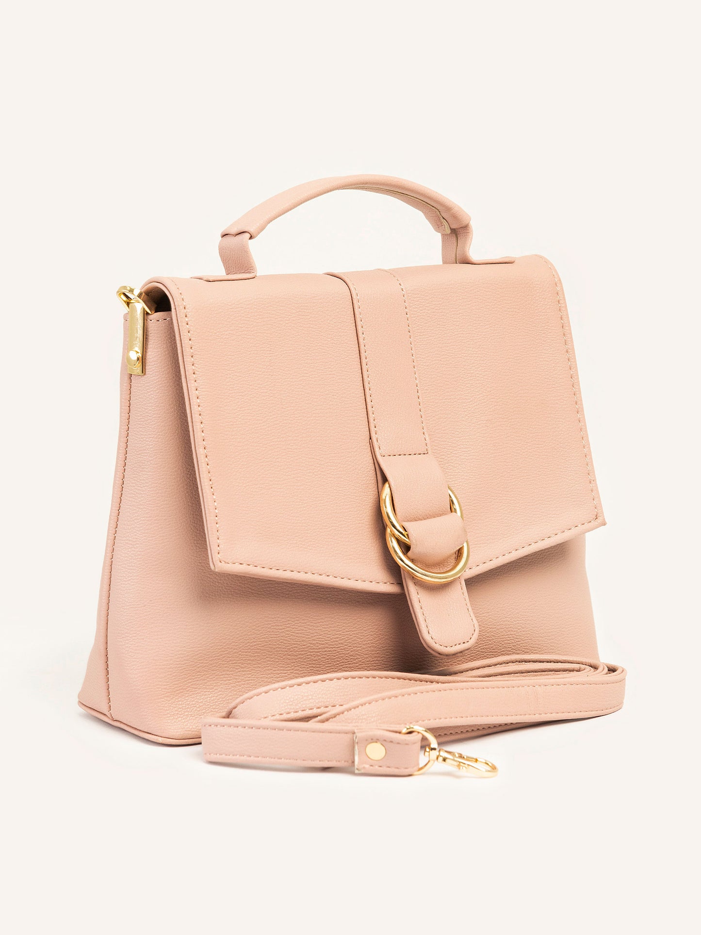 Handbag With Buckle Embellishment