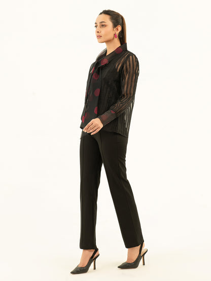 Embroidered Organza Top