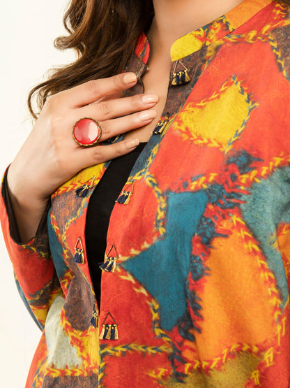 Printed Winter Cotton Cardigan