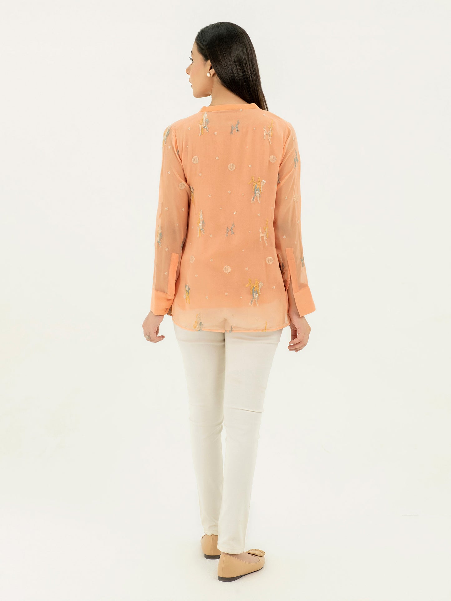 Chiffon Top-Embroidered (Pret)