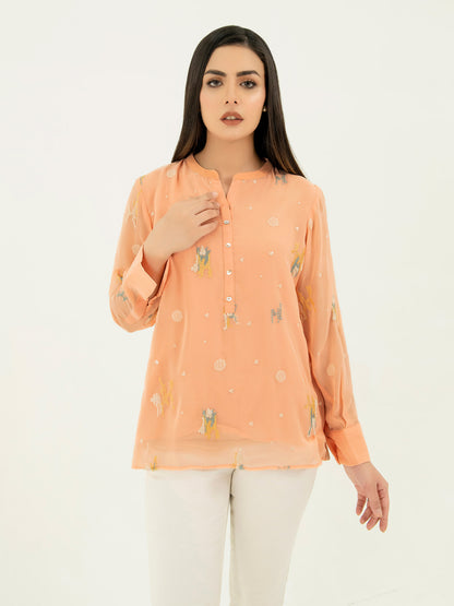 Chiffon Top-Embroidered (Pret)