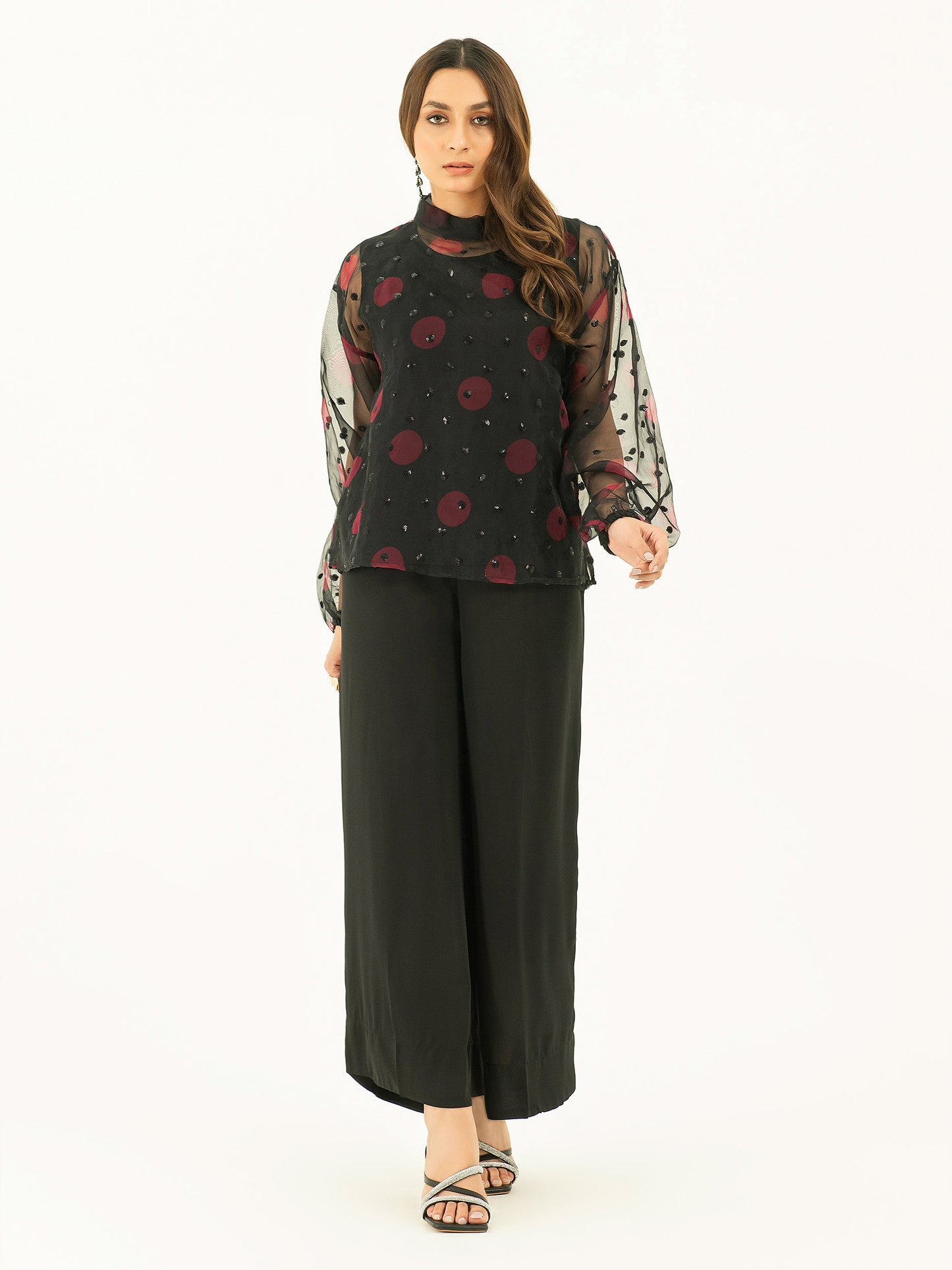 Embellished Organza Top